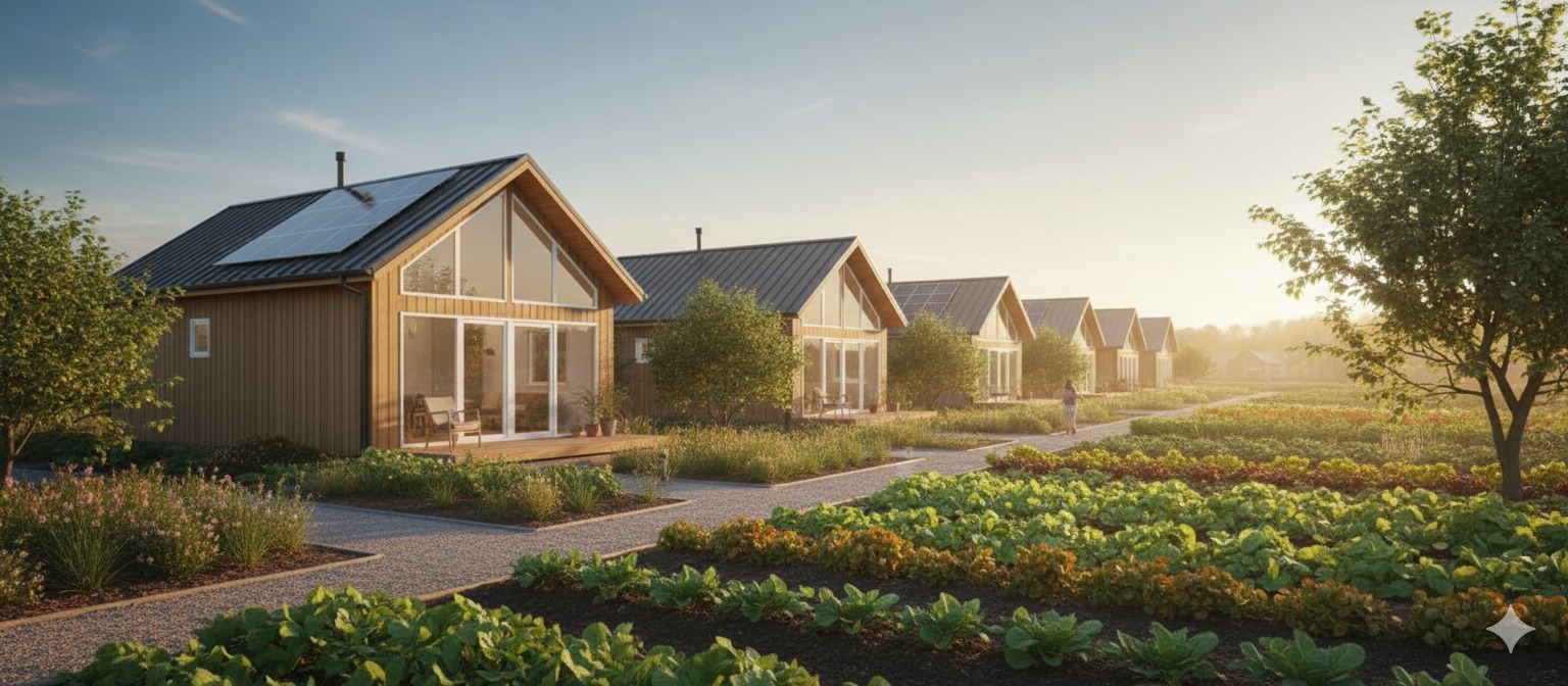 Small cottages and gardens